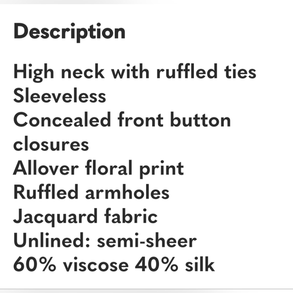 Alice and Olivia • Robbie Floral-Print Sleeveless Blouse size medium - Picture 6 of 6